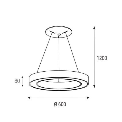 LED2 - LED Hanglamp aan een koord SATURN LED/50W/230V 3000K diameter 60 cm wit