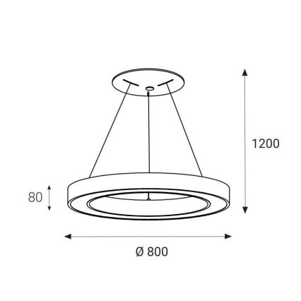 LED2 - LED Hanglamp aan een koord SATURN LED/80W/230V 3000K diameter 80 cm wit