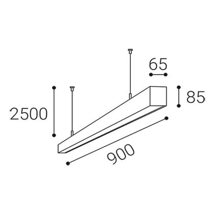 LED2 - LED-hanglamp aan kabel LINO LED/24W/230V 3000K/3500K/4000K 90 cm zwart