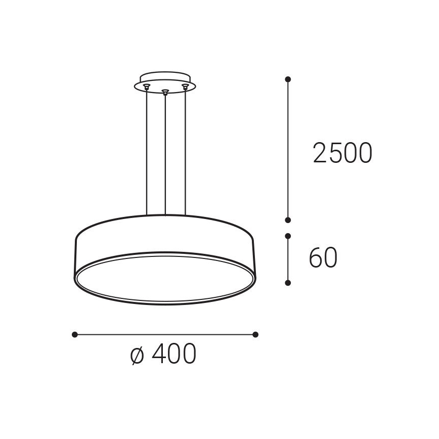 LED2 - LED Hanglamp aan kabel MONO SLIM LED/30W/230V 2700/3000K/4000K Ø 40 cm zwart