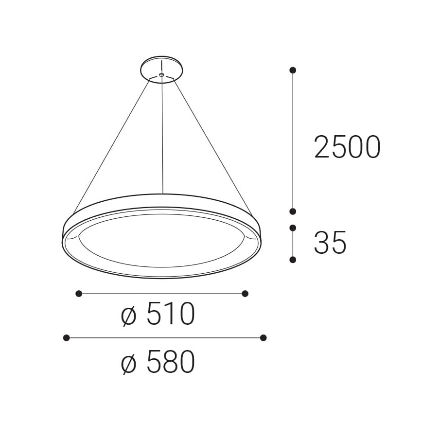 LED2 - LED Kroonluchter aan een snoer BELLA LED/48W/230V 3000K/4000K wit
