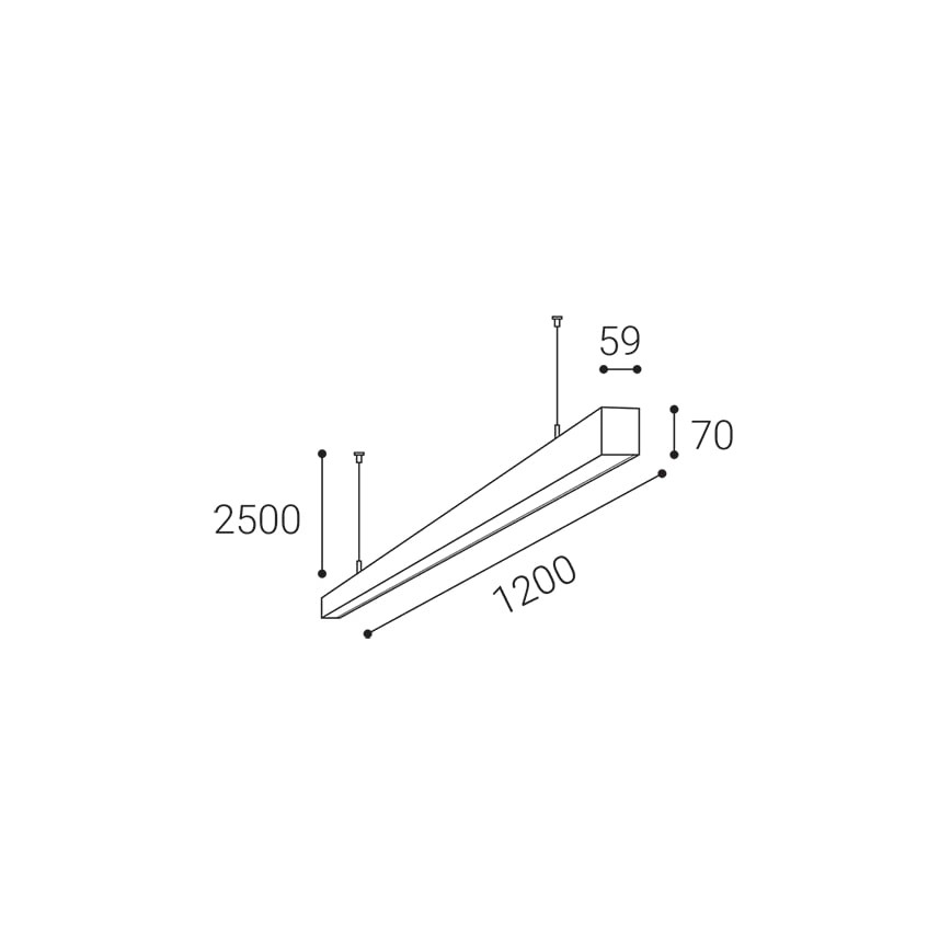 LED2 - LED Kroonluchter aan een snoer NOLI LED/40W/230V 3000K/3500K/4000K zwart