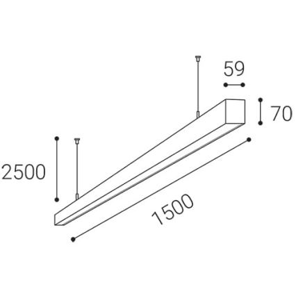 LED2 - LED Kroonluchter aan een snoer NOLI LED/60W/230V 3000K/3500K/4000K zwart