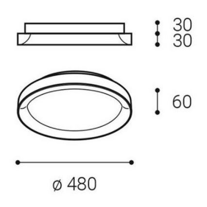 LED2 - LED Plafond Lamp BELLA SLIM LED/38W/230V 3000/4000K wit