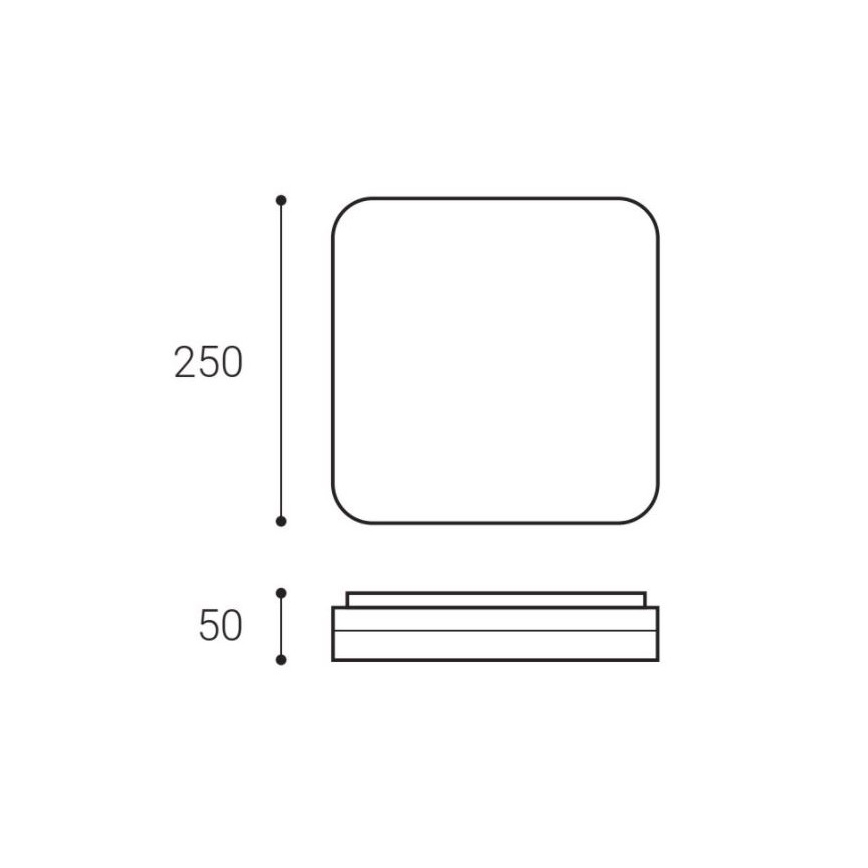 LED2 - LED Plafond Lamp SQUARE LED/12W/230V IP54 3000/4000/5700K