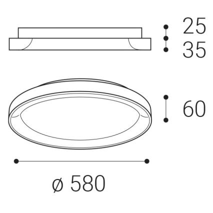 LED2 - LED Plafondlamp BELLA LED/48W/230V 3000K/4000K zwart