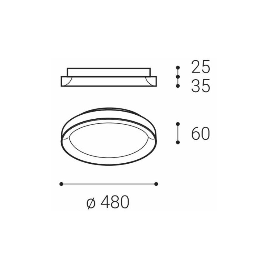 LED2 - LED Plafondlamp BELLA SLIM LED/38W/230V 3000/4000K zwart