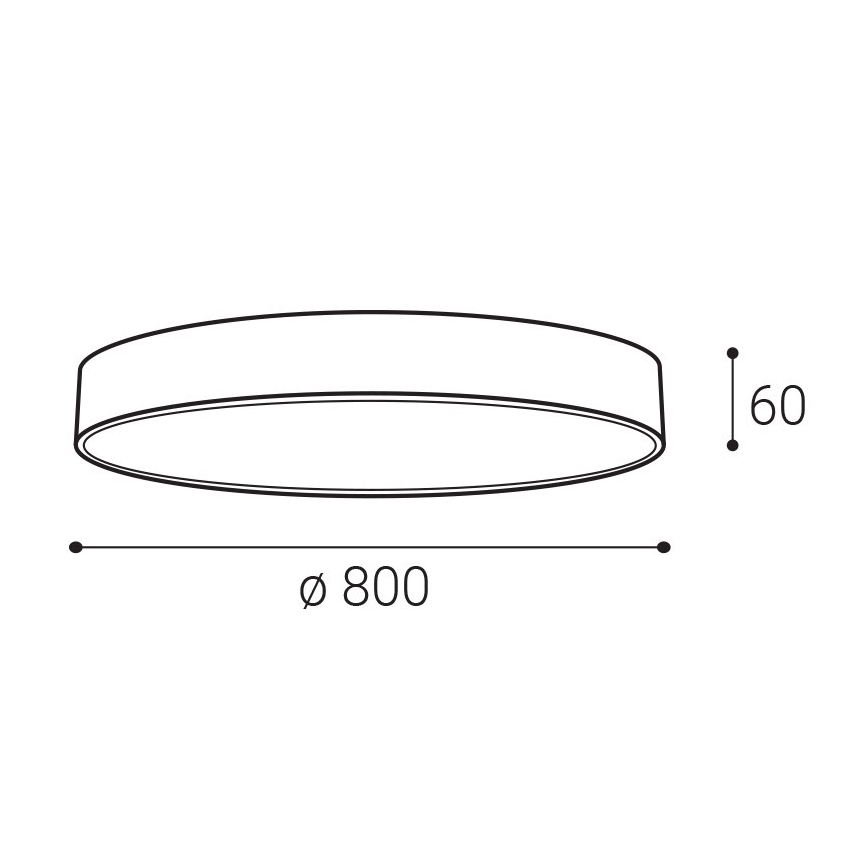 LED2 - LED-plafondlamp MONO SLIM LED/80W/230V 3000K/4000K Ø 80 cm zwart