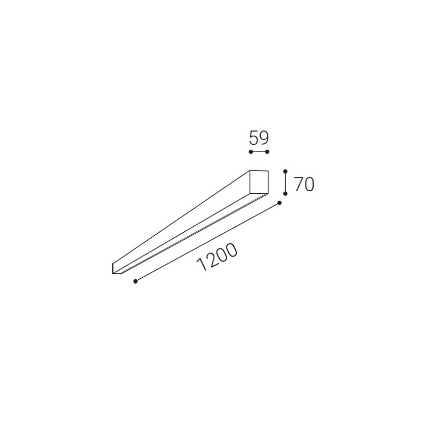 LED2 - LED plafondlamp NOLI LED/40W/230V 3000/3500/4000K 120 cm zwart