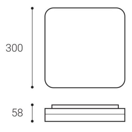 LED2 - LED Plafondlamp SQUARE LED/25W/230V IP54 3000/3500/4000K