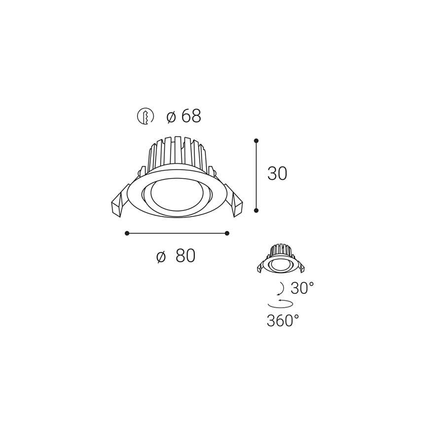 LED2 - Luminaire encastrable de salle de bain à intensité variable MAX LED/8W/230V 3000K IP65