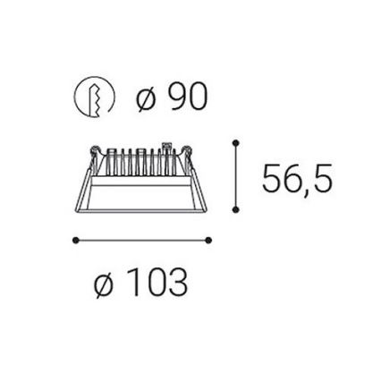 LED2-Luminaire encastrable de salle de bain à intensité variable ZETA LED/10W/230V 3000K IP44