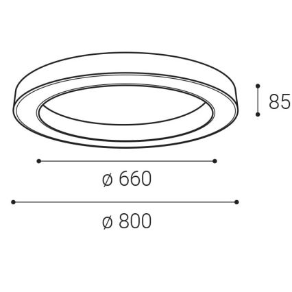 LED2 - Plafonnier à intensité variable SATURN LED/60W/230V 3000K/4000K noir