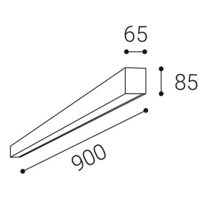 LED2 - Plafonnier LED LINO 24W/230V 3000/3500/4000K 90 cm noir