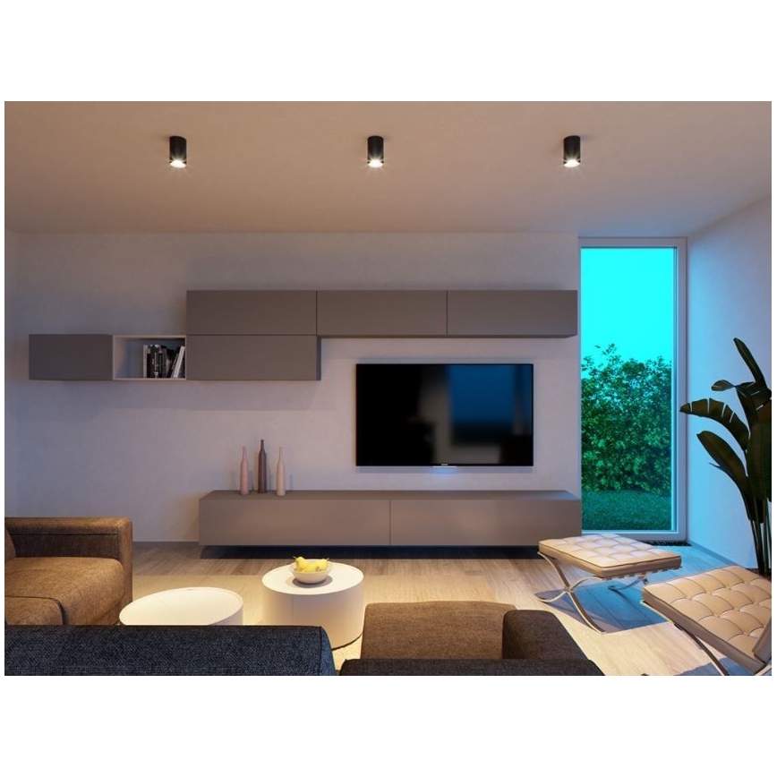 LED2 - Plafonnier LED TUBUS LED/9W/230V noir