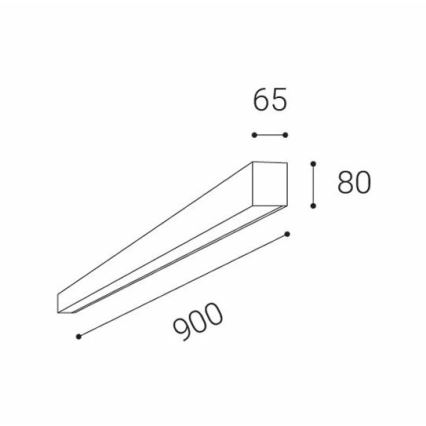 LED2 - Plafonnier LINO LED/24W/230V 3000K/3500K/4000K noir 90 cm