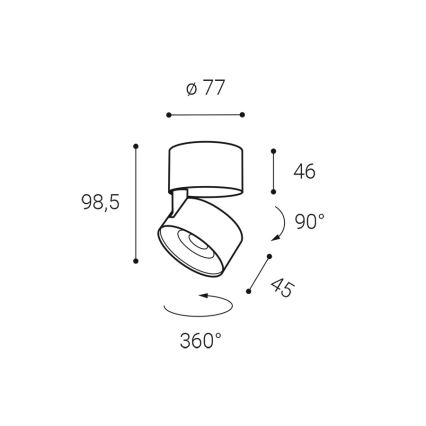 LED2 - Spot à intensité variable KLIP ON LED/11W/230V