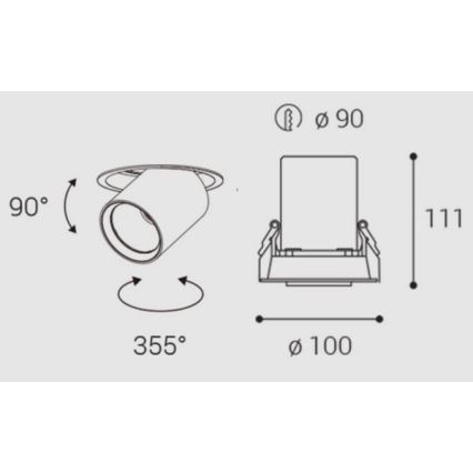 LED2 - LED Spot encastrable HIDE LED/20W/230V CRI 90 blanc