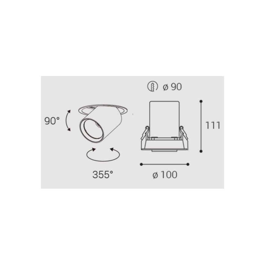 LED2 - LED Spot encastrable HIDE LED/20W/230V CRI 90 blanc