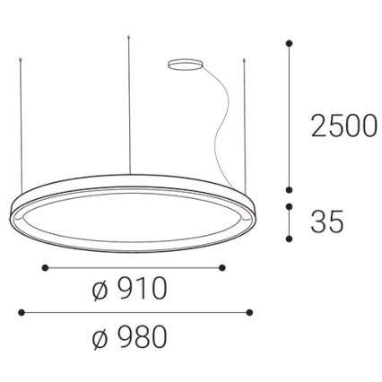 LED2 - Suspension filaire à intensité variable BELLA LED/80W/230V 3000K/4000K noir
