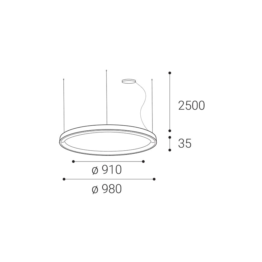 LED2 - Suspension filaire à intensité variable BELLA LED/80W/230V 3000K/4000K noir