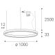 LED2 - Suspension filaire à intensité variable CIRCLE LED/80W/230V 3000K/4000K d. 100 cm blanc