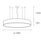 LED2 - Suspension filaire à intensité variable MONO LED/153W/230V 3000K/4000K blanc