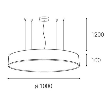 LED2 - Suspension filaire à intensité variable MONO LED/153W/230V 3000K/4000K blanc