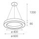 LED2 - Suspension filaire à intensité variable SATURN LED/50W/230V 3000K/4000K blanc