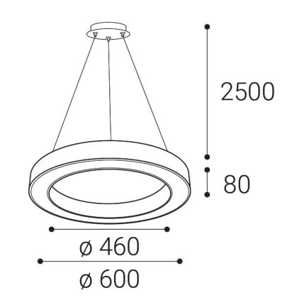 LED2 - Suspension filaire à intensité variable SATURN LED/50W/230V 3000K/4000K noir