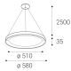 LED2 - Suspension filaire BELLA LED/48W/230V 3000K/4000K blanc
