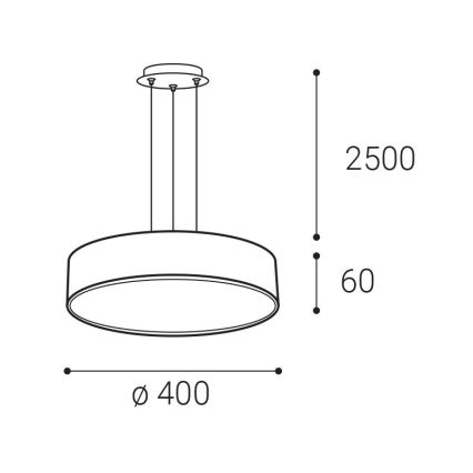 LED2 - Suspension LED sur câble MONO SLIM LED/30W/230V 3000K/4000K Ø 40 cm blanche