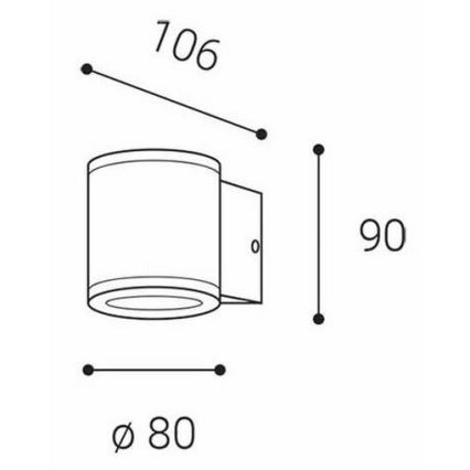 LED2 - Wand Lamp voor Buiten MIDO 1xGU10/50W/230V antraciet IP54