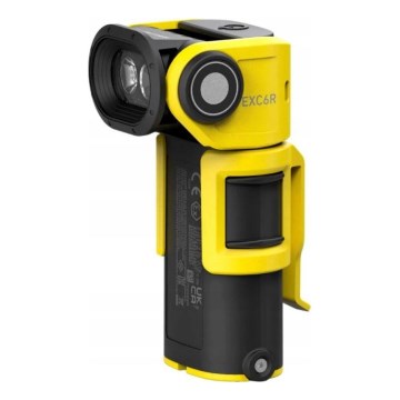 Ledlenser EXC6R - Lampe LED rechargeable dimmable avec station de charge LED/1900 mAh IP68 300 lm 10 h jaune