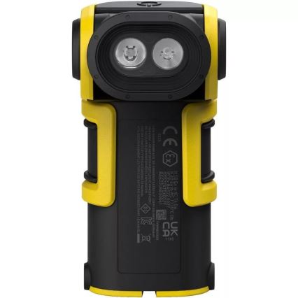 Ledlenser EXC6R - Lampe LED rechargeable dimmable avec station de charge LED/1900 mAh IP68 300 lm 10 h jaune