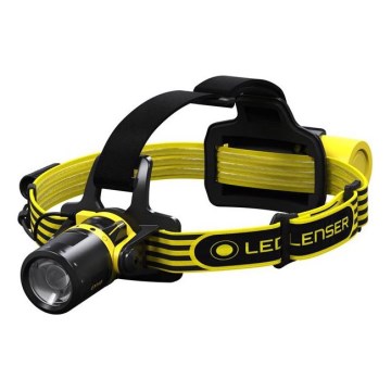 Ledlenser EXH8 - Lampe frontale LED à intensité variable, 3x piles AA, IP66, 180 lm, 40 h, jaune