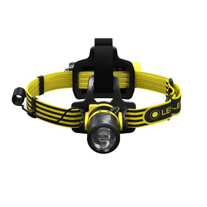 Ledlenser EXH8 - Lampe frontale LED à intensité variable, 3x piles AA, IP66, 180 lm, 40 h, jaune