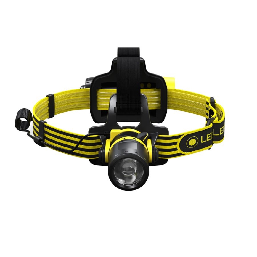 Ledlenser EXH8 - Lampe frontale LED à intensité variable, 3x piles AA, IP66, 180 lm, 40 h, jaune