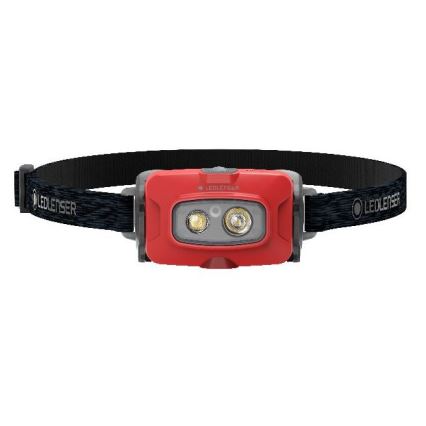 Ledlenser HF4R Core - Lampe frontale rechargeable à LED à intensité réglable, batterie 1000 mAh, IP68, 500 lm, autonomie jusqu'à 35 h, rouge