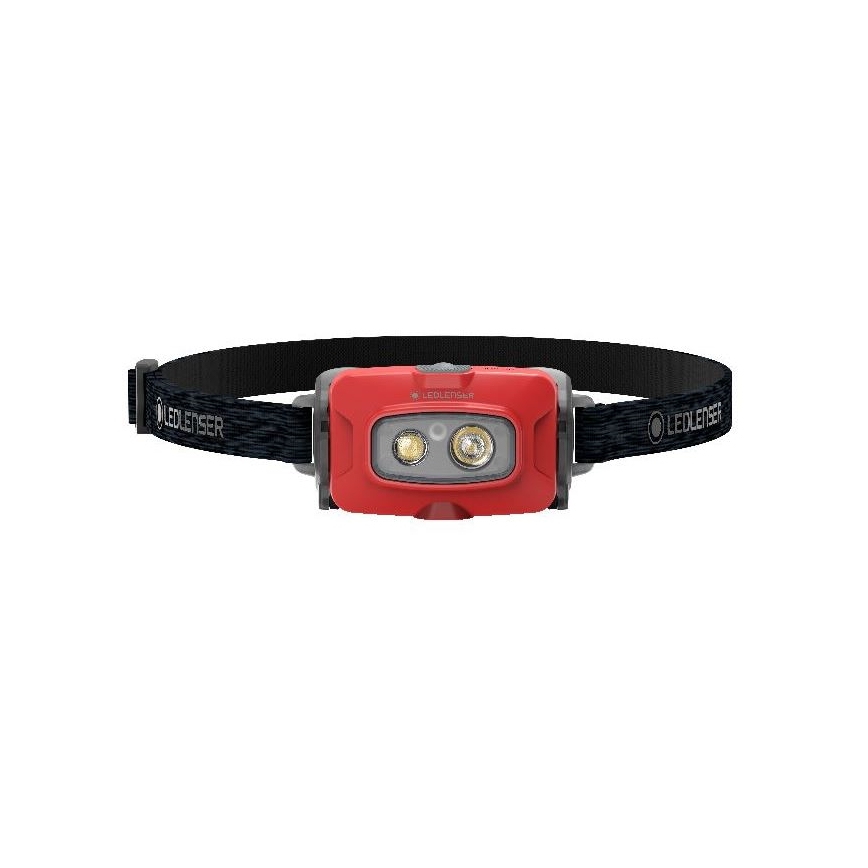 Ledlenser HF4R Core - Lampe frontale rechargeable à LED à intensité réglable, batterie 1000 mAh, IP68, 500 lm, autonomie jusqu'à 35 h, rouge