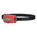 Ledlenser HF4R Core - Lampe frontale rechargeable à LED à intensité réglable, batterie 1000 mAh, IP68, 500 lm, autonomie jusqu'à 35 h, rouge