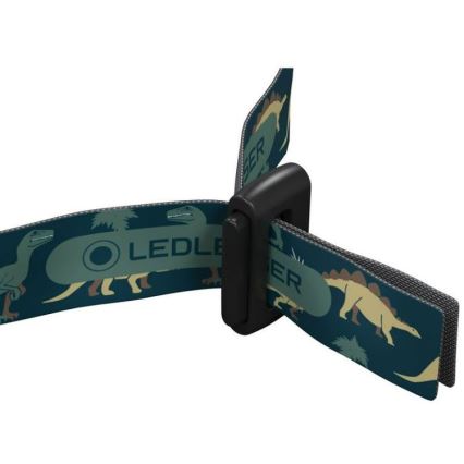 Ledlenser KIDLED4R DINO - Lampe frontale rechargeable LED à intensité réglable pour enfants, 280 mAh, IPX4, 40 lm, 18 h, verte