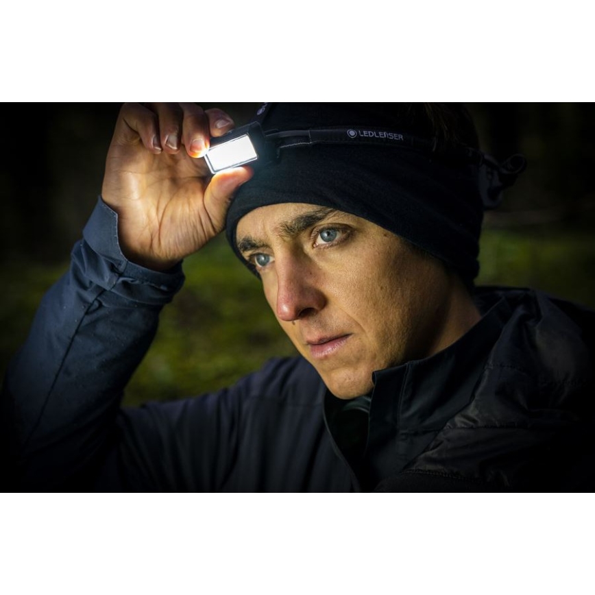 Ledlenser NEO9R - Lampe frontale LED rechargeable à intensité variable / 5000 mAh / IP54 / 1200 lm / 120 h / noir/gris