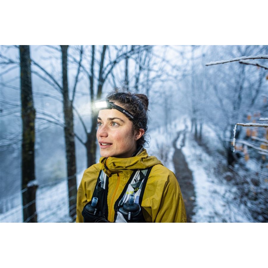 Ledlenser NEO9R - Lampe frontale LED rechargeable à intensité variable / 5000 mAh / IP54 / 1200 lm / 120 h / noir/gris