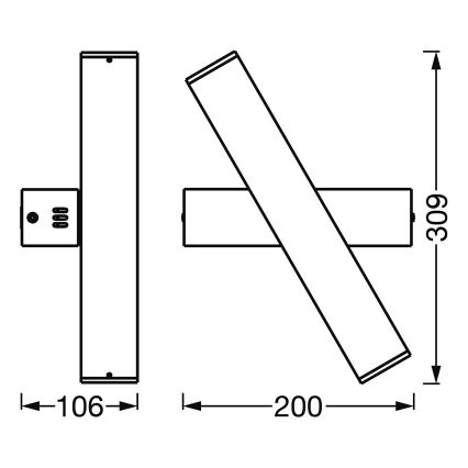 Ledvance - Applique murale à intensité variable SMART+ CROSS 2xLED/6W/230V 3000-6500K Wi-Fi