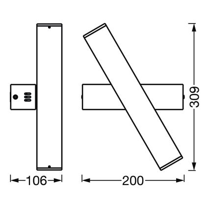 Ledvance - Applique murale à intensité variable SMART+ CROSS 2xLED/6W/230V 3000-6500K Wi-Fi