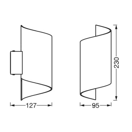 Ledvance - Applique murale à intensité variable SMART+ TWIST LED/12W/230V 3000-6500K Wi-Fi noire