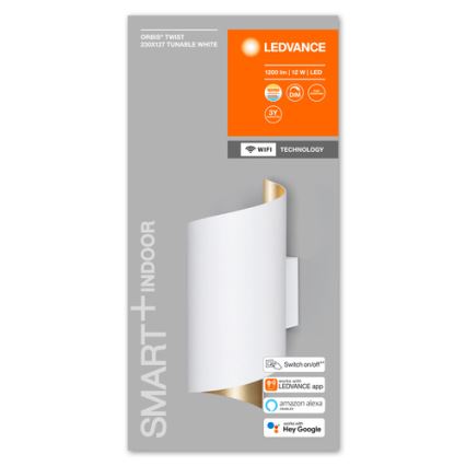 Ledvance - Applique murale à intensité variable SMART+ TWIST LED/12W/230V 3000-6500K Wi-Fi blanche