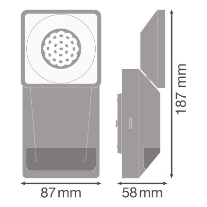 Ledvance - Applique murale extérieur LED avec capteur SPOT LED/8W/230V IP55 noir