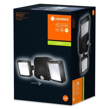 Ledvance - Applique murale extérieure avec détecteur BATTERY 2xLED/10W/4xD IP54